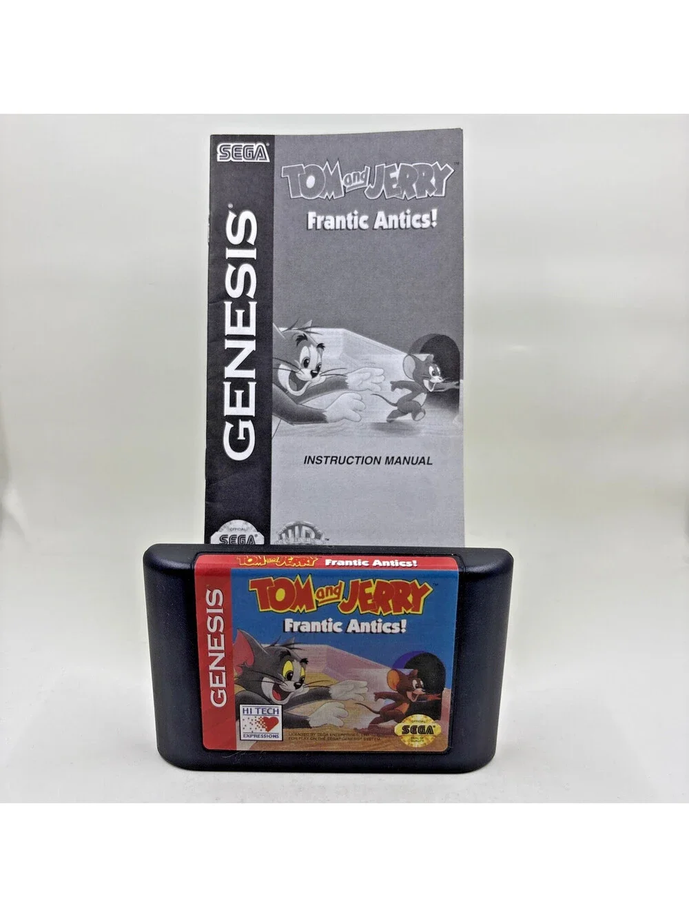 Tom and Jerry Frantic Antics Sega Genesis 1993 Game Cartridge And Manual Tested